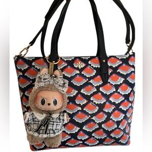 Tory Burch Red‎ and Blue Patterned Tote